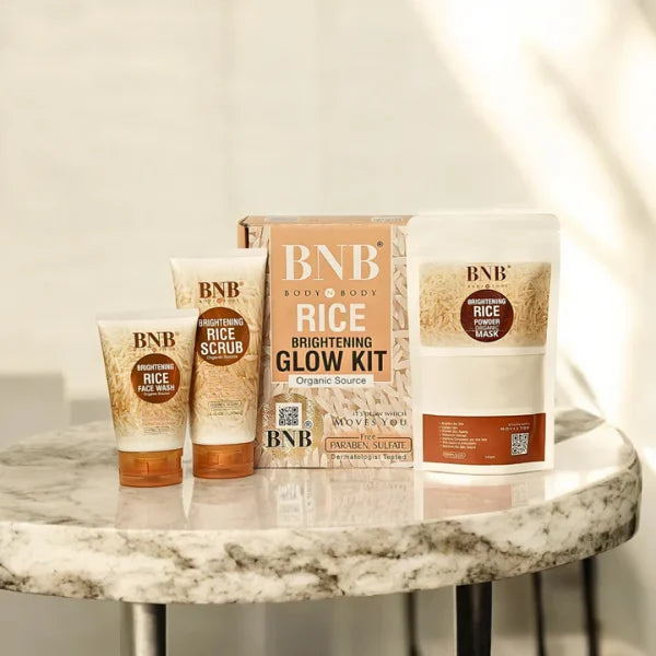 ✨ Glow Naturally with the BNB Rice Extract Brightening Skincare Kit! 🌸