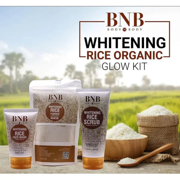 ✨ Glow Naturally with the BNB Rice Extract Brightening Skincare Kit! 🌸